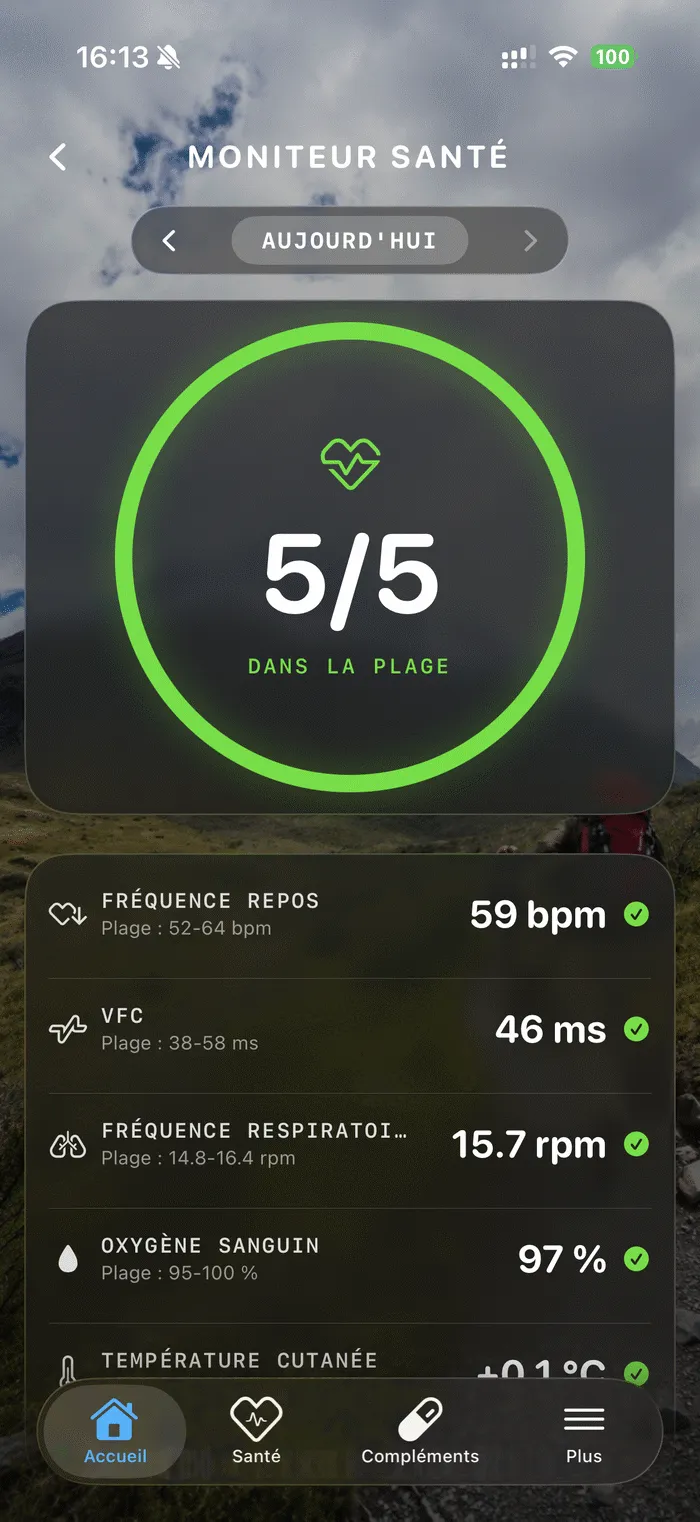 Moniteur santé KEORA avec température cutanée