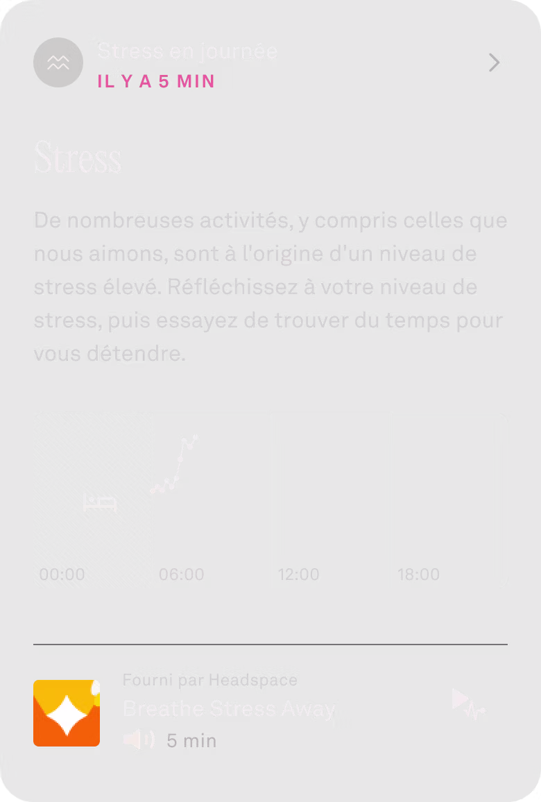 Image de la fonctionnalité Stress en journée dans l'application KEORA