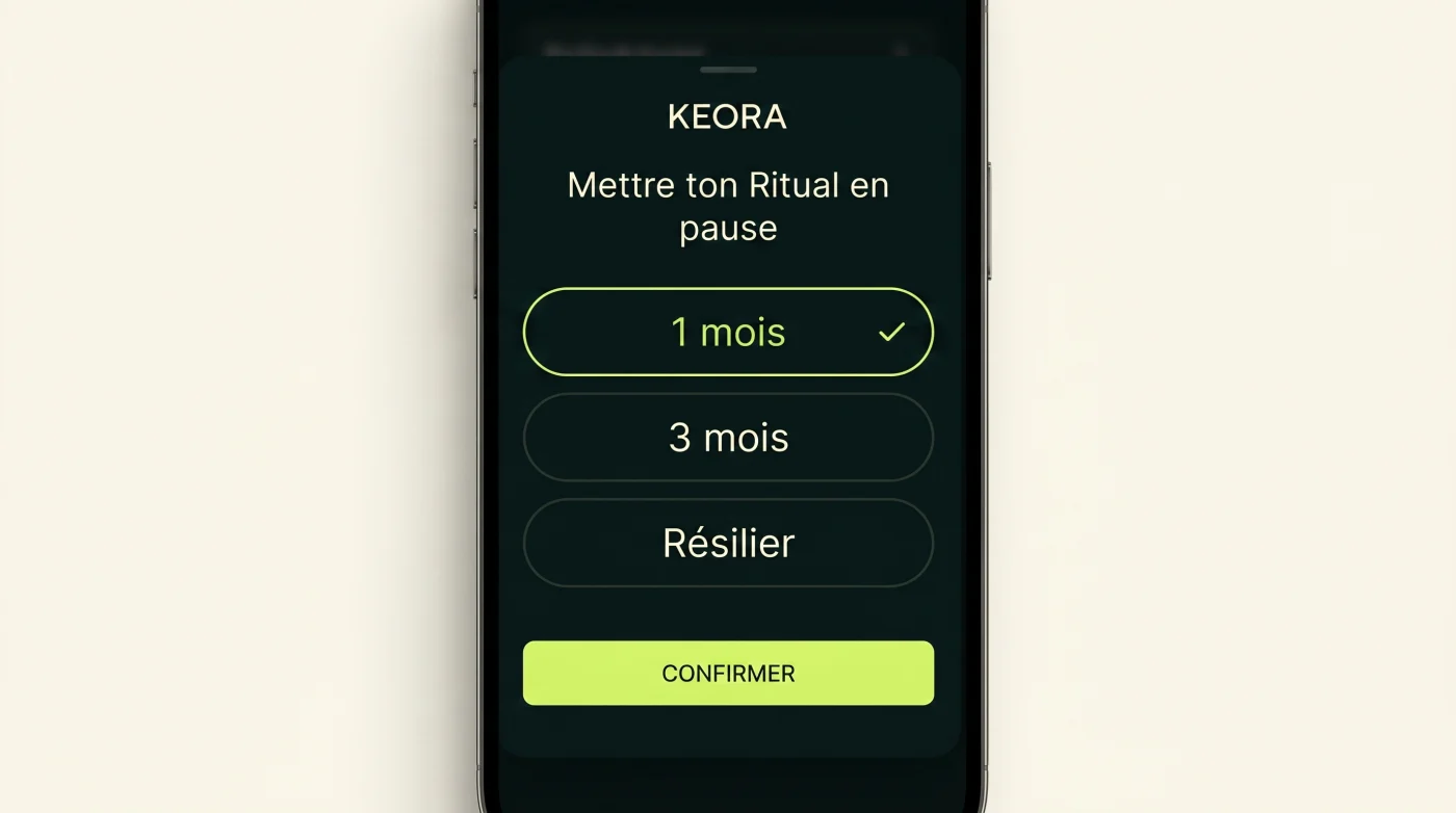 Dein Ritual über die KEORA App pausieren