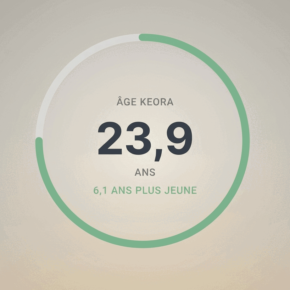 Image des données de surveillance de la fréquence cardiaque 24&nbsp;h/24, 7&nbsp;j/7 dans l'application KEORA Ring