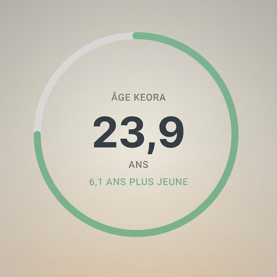 Image des données de surveillance de la fréquence cardiaque 24 h/24, 7 j/7 dans l'application KEORA Ring