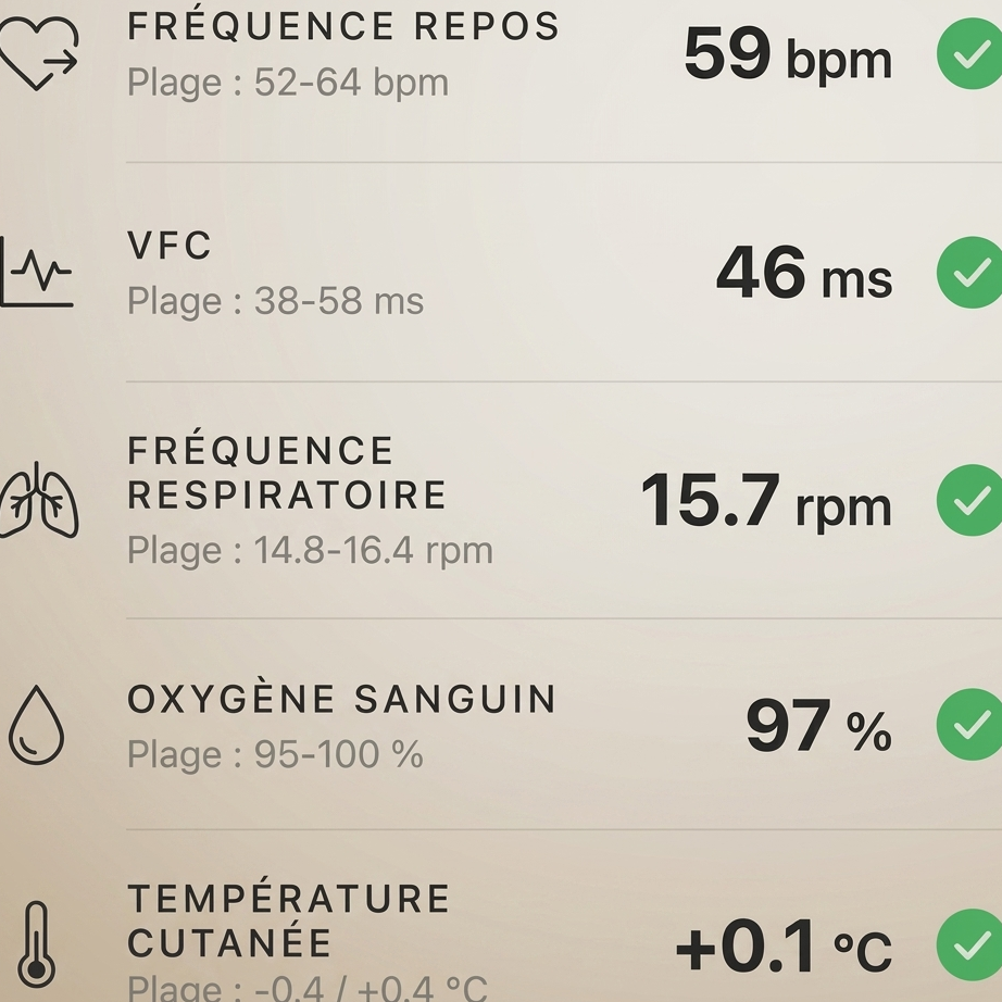 Image des données de détection des maladies dans l'application KEORA Ring