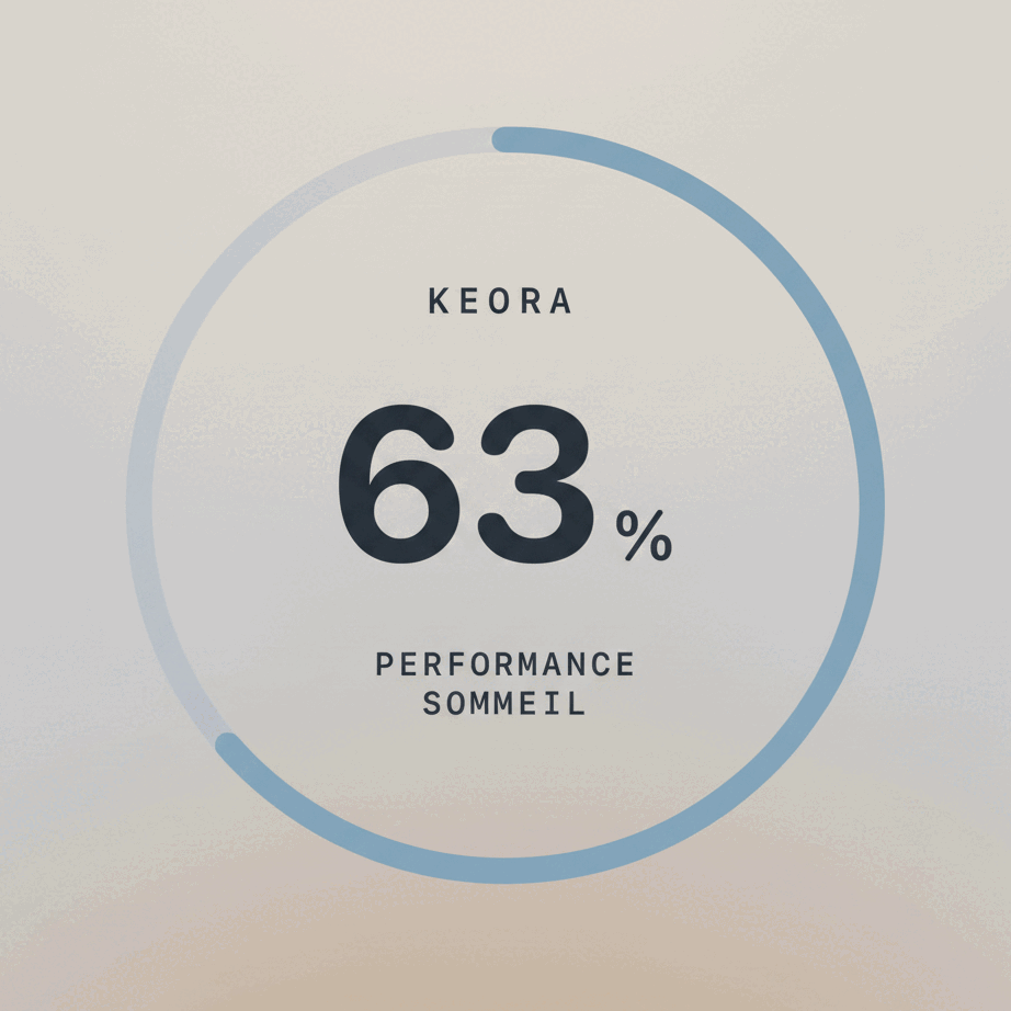 Image des données du score de sommeil dans l'application KEORA Ring