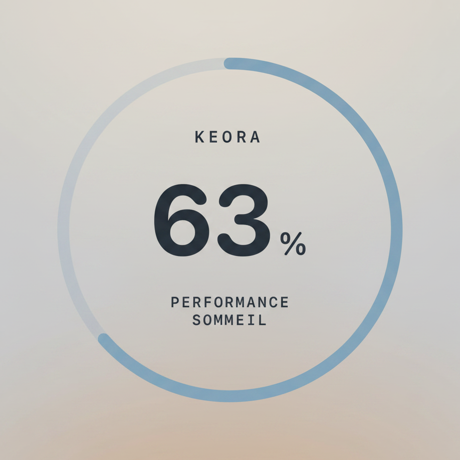 Image des données du score de sommeil dans l'application KEORA Ring