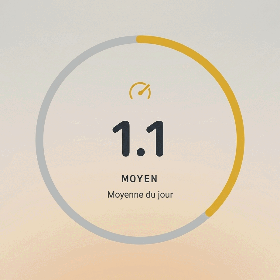 Image des données de stress en journée dans l'application KEORA Ring