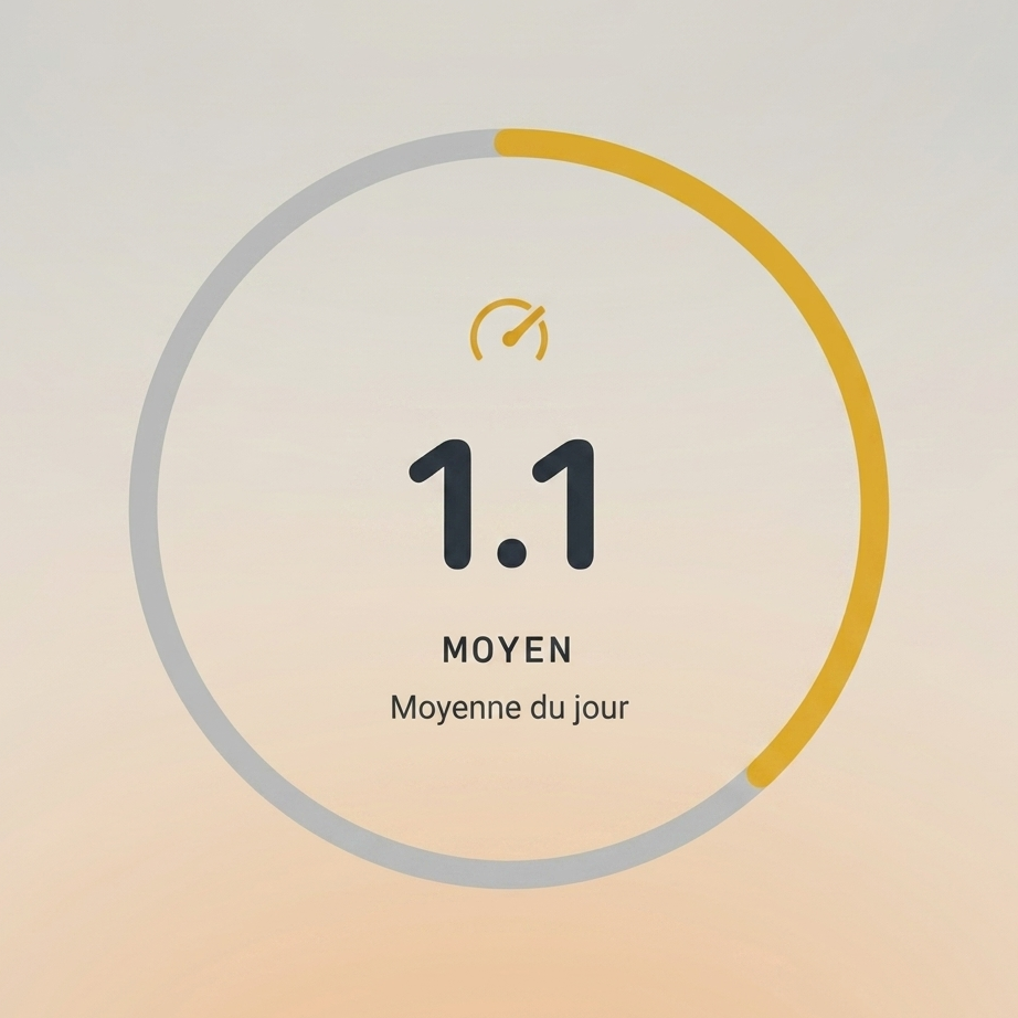 Image des données de stress en journée dans l'application KEORA Ring
